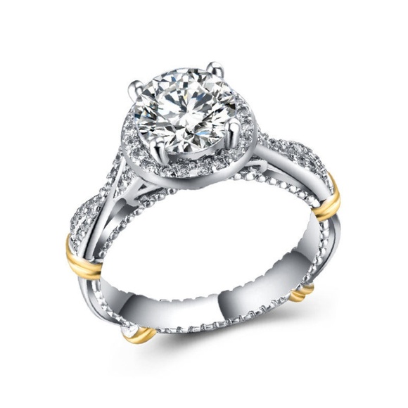 925 Silver Round Cut White Sapphire Ring New - Picture 5 of 5